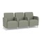 Lesro Siena Lounge Reception 3 Seat Tandem Seating, Brushed Steel, OH Eucalyptus Upholstery SN3103 - alternate 1